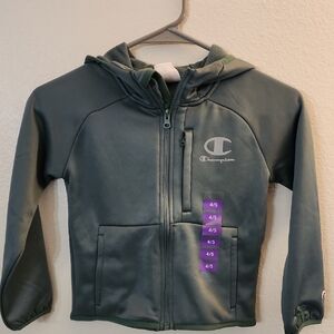 Boys Champion Green Zip-Up Hoodie